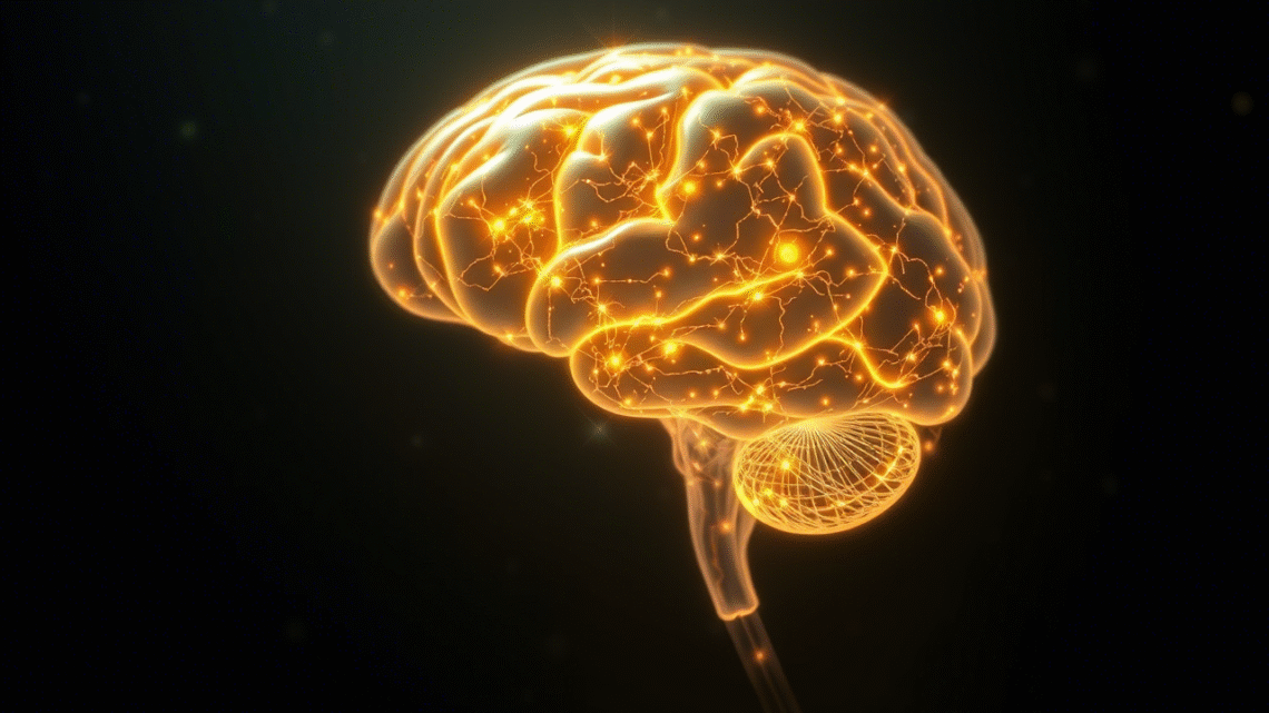 Brain glowing to represent improved memory skills