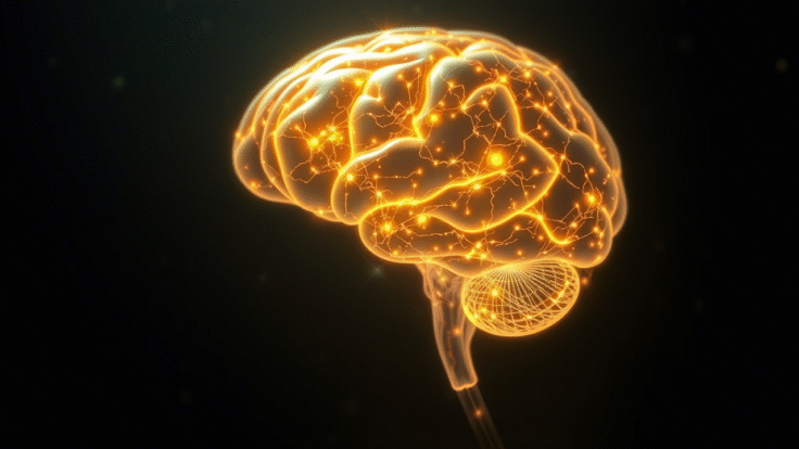 Brain glowing to represent improved memory skills